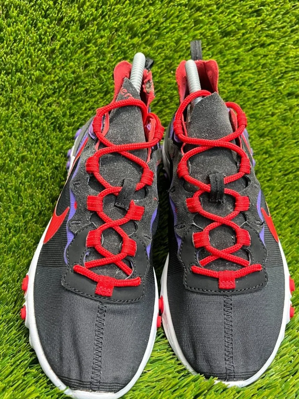 Nike React Element 55 Women Size 8.5 Black Red Walking Running Shoes Sneakers